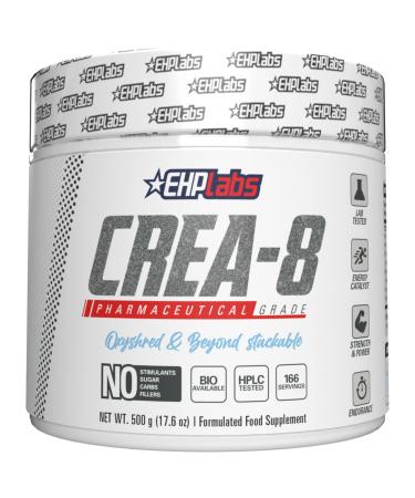 EHPlabs CREA-8 Creatine Monohydrate Powder - Creatine Powder for Building Lean Muscle Mass, Improves Strength & Power, Supports Brain Health - 100 Servings (500g)