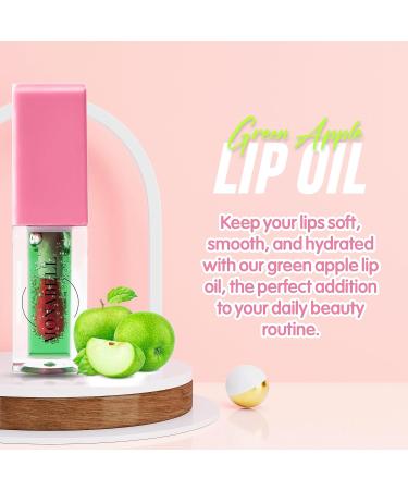 Hydrating Lip Glow Oil - Tinted Plumping Lip Gloss for Dry Lips | Non-Sticky Green Apple Lip Care - Buy Online on GoSupps.com