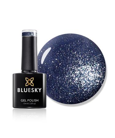 Bluesky Gel Nail Polish Blue Raindrops A005 Blue Dark Glitter Indigo Long Lasting Chip Resistant 10 ml (Requires Curing Under UV LED Lamp)