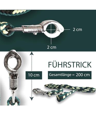 High-Quality 2m Lead Rope Horse Tie Rope with Panic Hook - Available in Dark Green Black and Cream | International Shipping - Buy Online on GoSupps.com