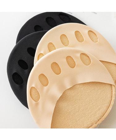 Honeycomb Fabric Forefoot Pads for Women - Breathable Metatarsal Pads for Pain Relief (6 Pair, Black & Beige) - Buy Online on GoSupps.com