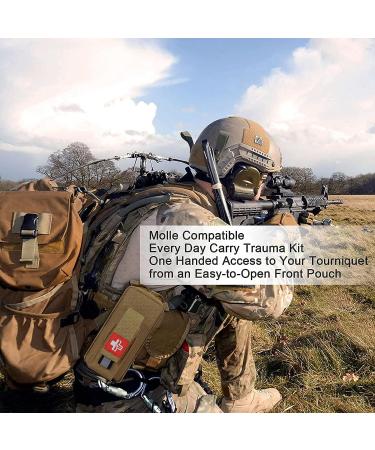Trauma Kit with Tourniquet - 24 Piece Set for Severe Bleeding Control | Emergency First Aid Care for Military, Camping, Hiking - TAN - Buy Online on GoSupps.com