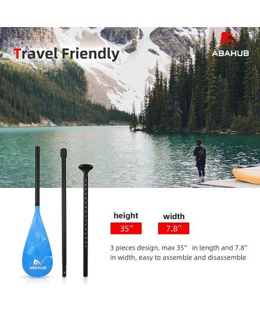 Abahub SUP Paddle - 3 Piece Adjustable Lightweight Stand-up Paddle Oars | Aluminum Alloy Shaft | 68-84 Inch | Blue Print Design - Buy Online on GoSupps.com