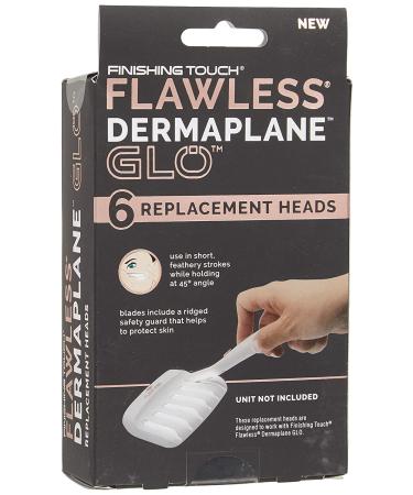 Finishing Touch Flawless Dermaplane Glo Facial Exfoliator Replacement Heads - White, 6 Count - Buy Online on GoSupps.com