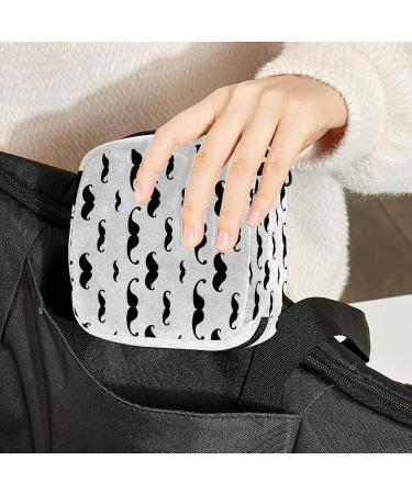 Women's Travel Storage Bag for Menstrual Cups & Makeup - Large Capacity Organizer with Hipster Mustache Design - Buy Online on GoSupps.com