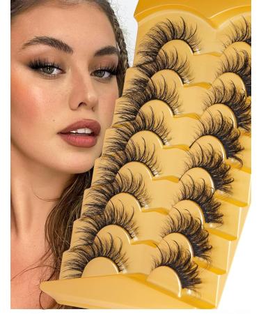Goddenus False Cat Eye Manga Lashes - Natural Wispy Curly Mink, Fluffy CC Curl Fairy & Spikey Anime Fox Eye - 8 Pairs Pack - Buy Online on GoSupps.com