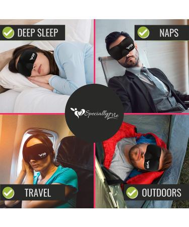 SPECIALLYME 100% Blackout 3D Eye Mask for Sleeping - Contoured Soft Mask for Women Men Kids with Ear Plugs & Travel Bag - Buy Online on GoSupps.com
