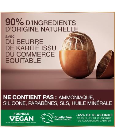 Garnier - Coloration Permanente - Sans Ammoniaque - 90% d'Ingr dients d'Origine Naturelle et Formule Vegan - Beurre de Karit - 100% Couverture Cheveux Blancs - Ch tain Acajou Prune (4.52) - Good CHATAIN ACAJOU PRUNE 4.52 - Buy Online on GoSupps.com