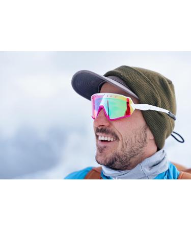 Phieres Sharkbiteph Origin - Eco-Friendly Unisex Sports Glasses | Polarized UV400 Protection Extended Ventilation Stylish MTT WHT Pink/Cherry - Buy Online on GoSupps.com