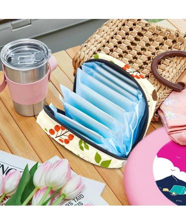 Forest Owl Mushroom Pattern Menstrual Cup & Sanitary Napkin Storage Bag - Portable Zip Pouch for Teens & Women | Eco-Friendly Design - Buy Online on GoSupps.com