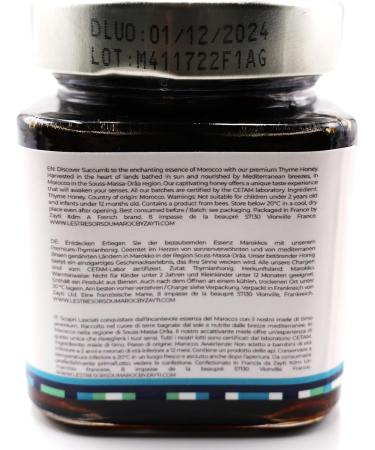 Real Premium Raw Moroccan Thyme Honey -300g 100% Pure - Collected In Morocco - Of The Finest Quality A Wide Variety Of Delicious Flavors. - Buy Online on GoSupps.com
