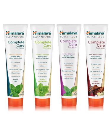 Himalaya Botanique Complete Care Toothpaste 4-Pack - Plaque Reducer for Brighter Teeth and Fresh Breath - 5.29 oz - Buy Online on GoSupps.com