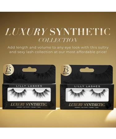 Lilly Lashes Luxury 15mm Synthetic False Eyelashes - Dramatic Volume & Flare Shape - Reusable & Full Length - Shop Internationally - Buy Online on GoSupps.com