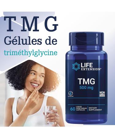 Life Extension TMG 500mg 60 Vegan Liquid Capsules Gluten Free Soy Free Vegetarian - Buy Online on GoSupps.com