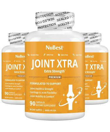 Joint Xtra Advanced Support Supplement - Joint Strength Formula with Glucosamine Chondroitin Turmeric MSM & Boswellia for Joint & Cartilage Health Flexibility Mobility & Comfort (Pack of 3)