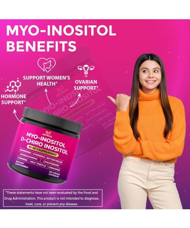 BMVINVOL Inositol Supplement - Myo-Inositol and D-Chiro Inositol Ideal 40:1 Ratio - Plus Berberine Cinnamon Ashwagandha + 5 More - 120 Capsules - Buy Online on GoSupps.com