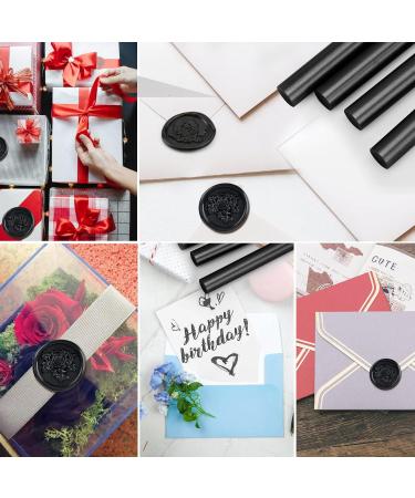 Manarty Full Size Black Hot Melt Glue Sticks - 30pcs 0.43x4 Vintage Embossed Wax Seal Sticks for Decoration, Parties, and Gifts - Buy Online on GoSupps.com