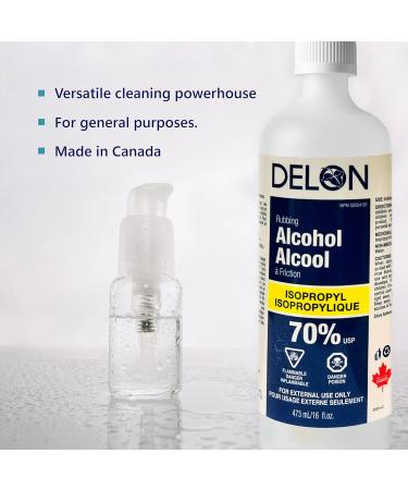 Club Supreme Delon Rubbing Alcohol 70% U.S.P. Sterilization Solution Made in Canada 473 ml (Pack of 2) (A-1390) Tranparent - Buy Online on GoSupps.com