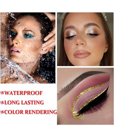 1 Pcs Glitter Eyeliner Liquid eyeliner set Metallic Shimmer Colored Eyeliners Long Lasting Waterproof Glitter Eyeshadow Sparkling Eyeliner Makeup #01 1# - Buy Online on GoSupps.com