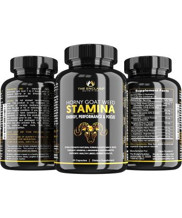 Premium Horny Goat Weed Extract with Maca Root, L-Arginine, Tongkat, Ginseng & Saw Palmetto - 1000mg Epimedium Icariins for Immunity, Stamina & Energy - Performance Herbal Supplement for Men & Women - Buy Online on GoSupps.com