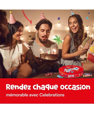 CELEBRATIONS - Bo te Cadeau en M tal - Assortiment de Chocolats au Lait Partager - Coffret No l - Chocolats Offrir - SNICKERS TWIX MARS MALTESERS BOUNTY et autres - 435g 435 g (Lot de 1) - Buy Online on GoSupps.com