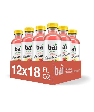 Bai Flavored Water S o Paulo Strawberry Lemonade - 18 Fl Oz Bottles (Pack of 12) - Buy Online on GoSupps.com
