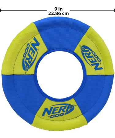 Nerf Dog Toss and Tug Ring Dog Toy Flying Disc Lightweight Durable and Water Resistant 9 Inch Diameter For Medium/Large Breeds Two Pack Green and Orange - Buy Online on GoSupps.com