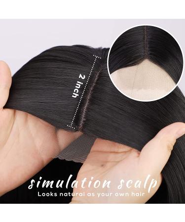 28 Glorious Long Black Synthetic Wig - Natural Looking Straight Hair for Women - Perfect for Daily & Party Wear - Buy Online on GoSupps.com