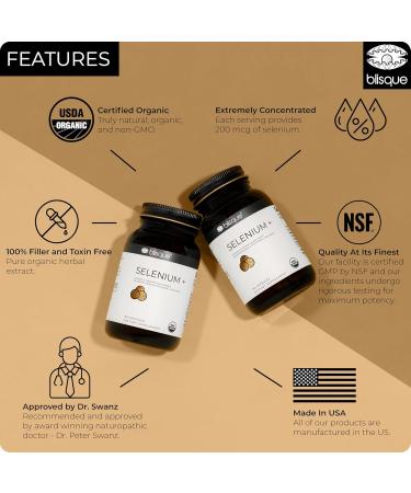 Blisque - Organic Selenium for Thyroid Support Immune System and Heart Health | with Organic Mustard Seeds | Authentic and Natural | 90 Capsules - Buy Online on GoSupps.com