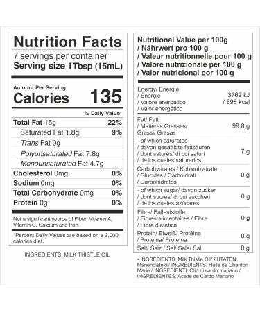 Siberian Milk Thistle Oil Extra Virgin Cold Pressed 100ml | Raw & Unrefined - Best for Health & Wellness - Buy Online on GoSupps.com