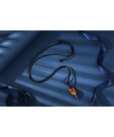 MAIBAOTA Natural Crystal Stone Pointed Necklace | Healing Gemstone Quartz Jewelry | Adjustable Rope | 7 Chakra | Men Women - Buy Online on GoSupps.com