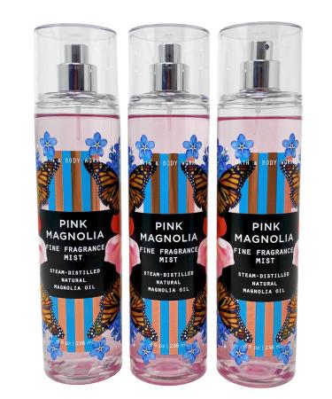 Bath & Body Works Pink Magnolia- 3 Pack - Fine Fragrance Mist