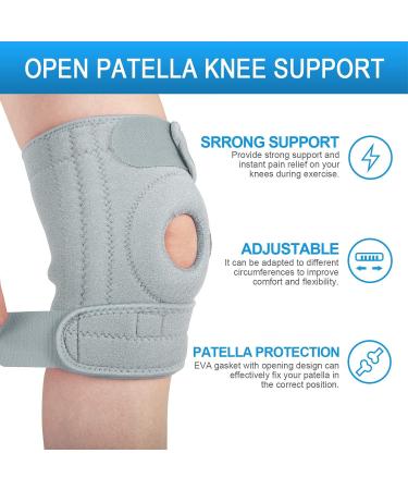AVIDDA Knee Support Brace for Running & Sports | Adjustable Patella Tendon Knee Brace for Joint Pain & Arthritis | Side Stabilizers, Men Women, Grey, Size M-XL - Buy Online on GoSupps.com