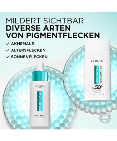 L'Oral Paris LSF Routine: Niacinamide XXL Serum & UV Fluid LSF50 for Radiant Skin | Bright Reveal Dark Spot Serum & Nursing Set - Buy Online on GoSupps.com