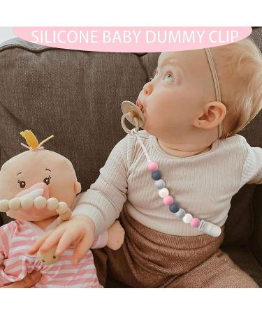 Flow Fire Silicone Dummy Clip - 2PCS Pink Baby Dummy Clips for Soothers and Dummies - Buy Online on GoSupps.com