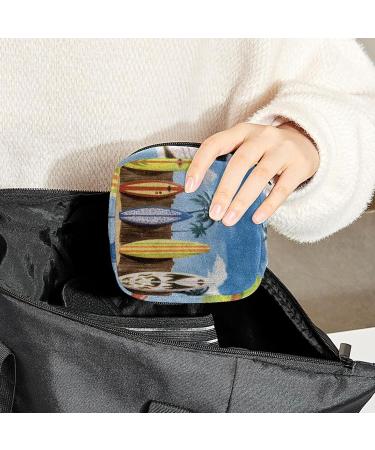 GIAPB Period Bag | Sanitary Napkin Storage & Travel Makeup Pouch | Beach Surfboard Color5364 - Buy Online on GoSupps.com