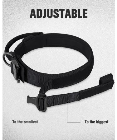 Joytale Tactical Dog Collar for Large Dogs | Durable Handle & QR Code Dog Tag | Best Black Collar for Outdoor Adventures - Buy Online on GoSupps.com