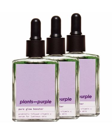 3x Pure Glow Booster - Vitamin C serum highly dose for radiant skin |All skin types |Facial care for women |Face serum 100% vegan |Natural cosmetics 3x 30ml - Plants are purple 30 ml (3 pack)