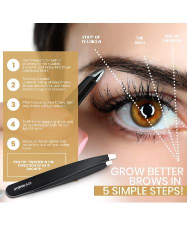 Utopia Care Professional Stainless Steel Tweezers Set - 4-Piece Precision Set for Ingrown Hair, Facial Hair, Splinter, Blackhead, Tick Remover (Black) - Buy Online on GoSupps.com