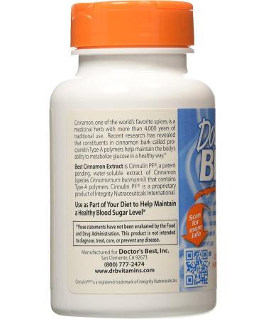 Doctor's Best Cinnamon Extract 125 mg - Cinnulin PF, 60 Veggie Caps for Optimal Health - Buy Online on GoSupps.com