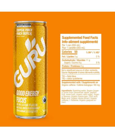 GURU Organic Energy Drink | Variety Pack 355ml | Feel Great and Stay Focused Longer with Plant-Based Energy Natural & Organic Ingredients Low Calories and Great Taste | (Pack of 12)  - Buy Online on GoSupps.com