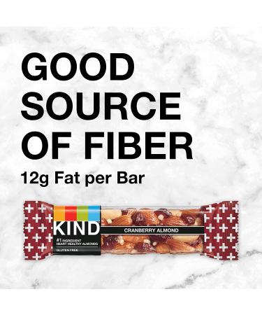 KIND Nut Bars Cranberry Almond - Gluten Free, 5g Protein, 1.4oz, 24 Count - Buy Online on GoSupps.com