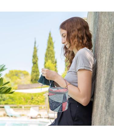 Coopay Small Yarn Storage Bag Mini Knitting Bag Yarns Drum Case for Carry Yarn Ball Crochet Kits Knitting Supplies and Sewing Accessories for Beginner Crocheter and Crafter Blue - Buy Online on GoSupps.com