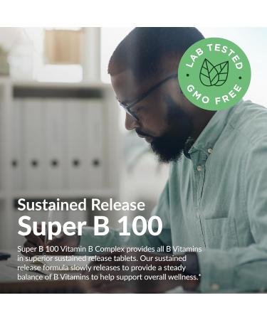 Futurebiotics Super B 100 Sustained Release Vitamin B Complex Non-GMO 60 Vegetarian Tablets 60 Count (Pack of 1) - Buy Online on GoSupps.com