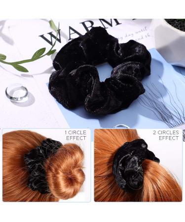 Frcolor Velvet Hair Scrunchies - Pack of 10 Black Elastic Hair Bobbles for Stylish Hairstyles - Buy Online on GoSupps.com