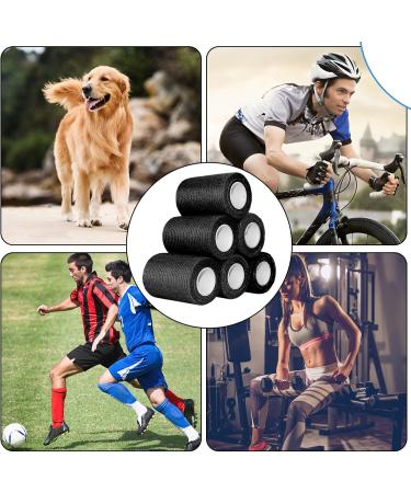 Aurorayer 8 Rolls Self-Adhesive Bandage - 7.5cm x 4.5m Elastic Fixation Bandage for Sports Pets & Horses (Black) - Ideal Vet Wrap for Dogs & Cats - Buy Online on GoSupps.com