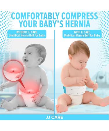 JJ Care Umbilical Hernia Belt for Newborns | Breathable Baby Belly Button Band with Compression Pads | Fits 15-22 Inches Waist | fajeros para bebes recien nacidos - Buy Online on GoSupps.com