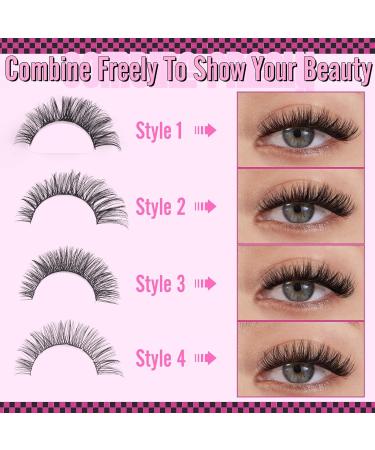 Premium Lashes Extension Kit - 132Pcs Individual & Cluster Eyelashes with Bond Seal & Applicator | 4 Styles (10-16MM) for DIY Extensions - Buy Online on GoSupps.com