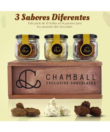 CHAMBALL 15 Chocolate Truffles with: Chilli Pepper Nutmeg and Pistachio Biscuits Ideal for Tasting and Offering - Box of Artisanal Belgian Chocolates - Assortment of Premium Chocolates - Buy Online on GoSupps.com