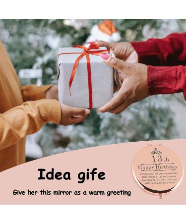 Cawnefil 13th Birthday Gift for Girls - Rose Gold Travel Compact Pocket - Sweet 13 Years Old Gift for Daughter, Bestie, Sister - Happy 13th Birthday Ideas for Her - Unique 13th Birthday Present - Buy Online on GoSupps.com